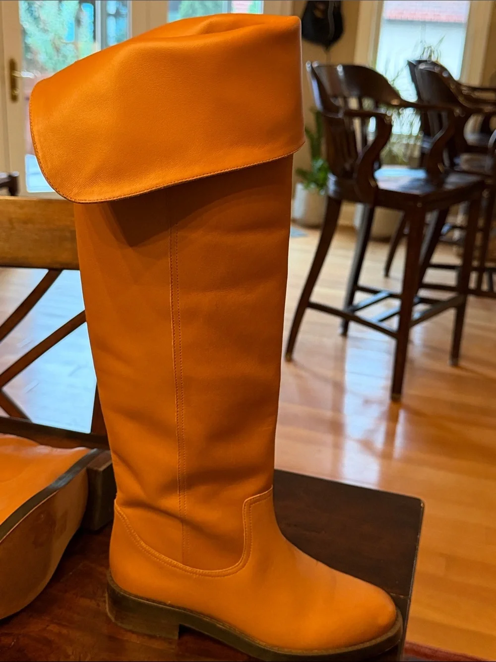 J. Crew Women's Over-the-Knee Leather Boots in Tan/Camel